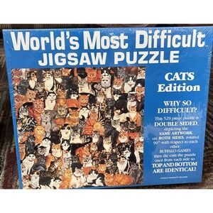 Worlds Most Difficult Jigsaw Puzzle Cats Edition Buffalo Games VTG 1991 NOS‎ 526